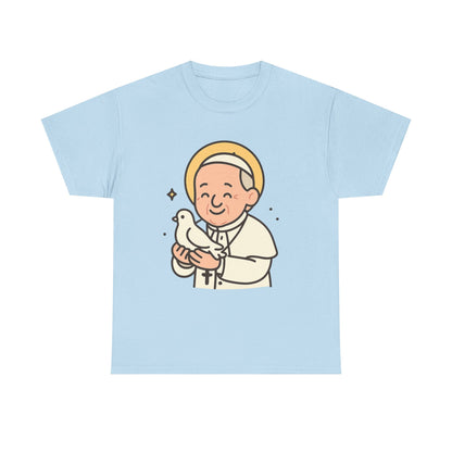Kawaii Pope Francis with Dove Tribute Illustration