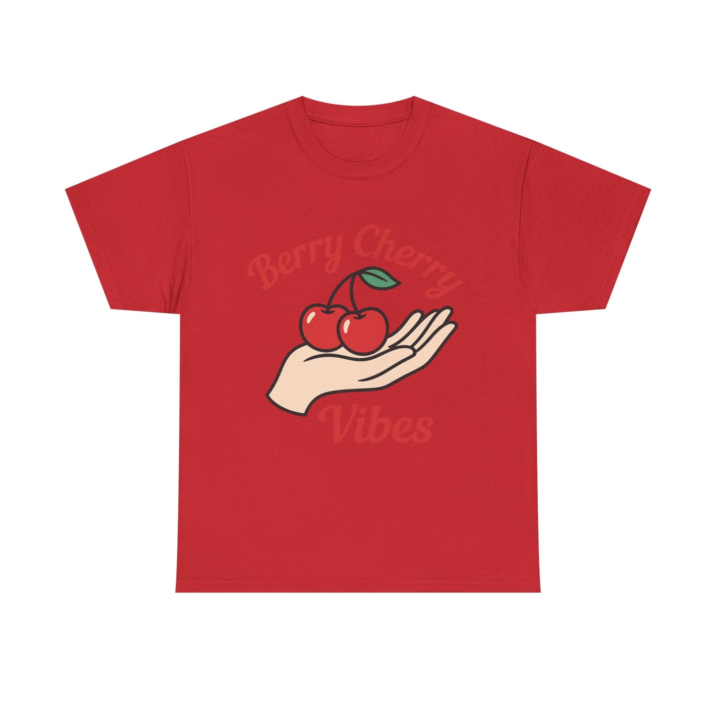 Berry Cherry Vibes Italian Design Art Hand Offering Cherry Retro Style