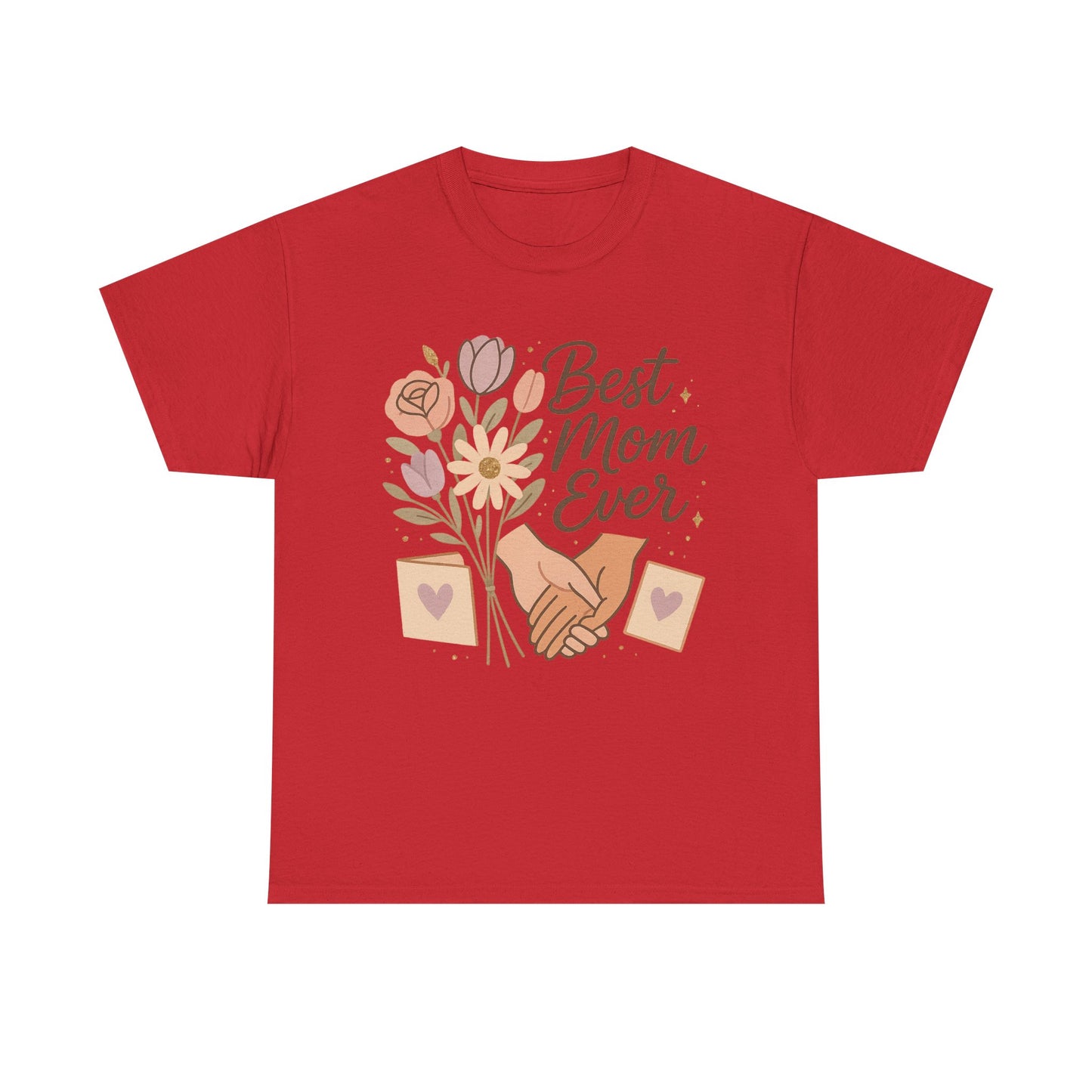 Best Mom Ever Floral Hands Vintage Mother's Day Illustration