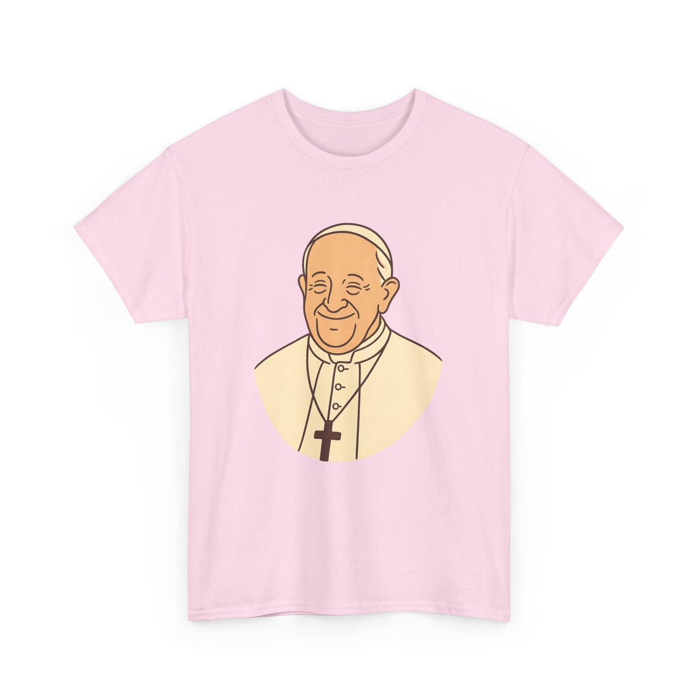 Kawaii Minimal Pope Francis Portrait | Soft Color Transparent Illustration