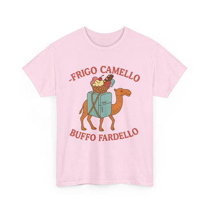 Camiseta con el divertido meme "Fridge Camel Burden" y el divertido meme "Cerebro italiano podrido"