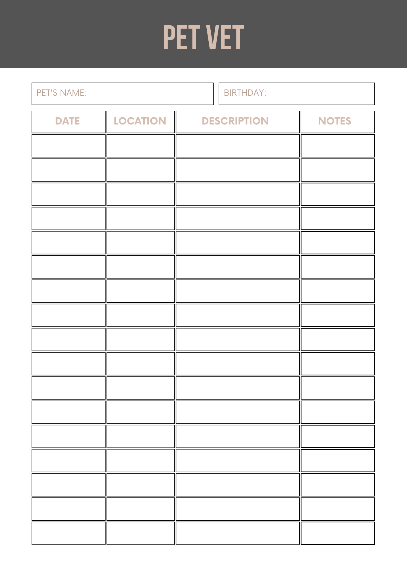 Pet Logs Bundle Editable Canva Template for Dog Owners Tracking