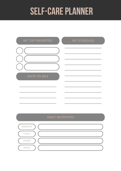 Wellness Planner Editable Canva Template for Self-Care Routine