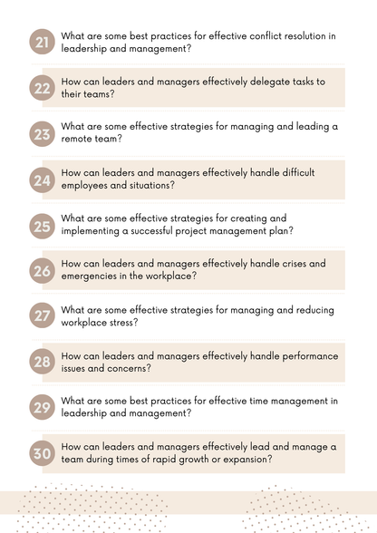 Chat GPT Power Prompts Business  Leadership and Management