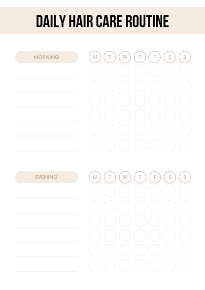 Canva Free Editable Hair Care Planner Template