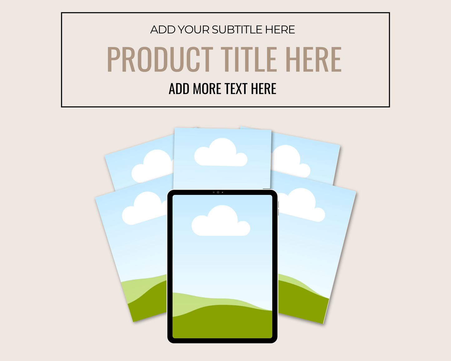 Beige Etsy Listing Mockup Templates Editable Canva Design for Products