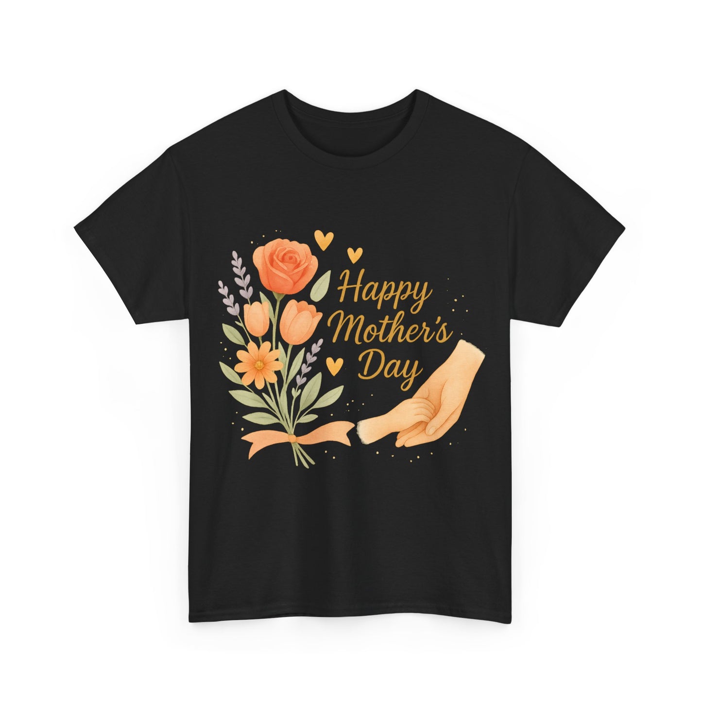 Happy Mother's Day Floral Hands Watercolor Quote Illustration