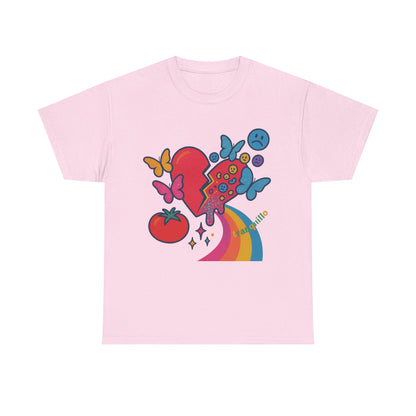 Glitch Heart with Butterflies and Emojis Pop Surreal Shisgama Art