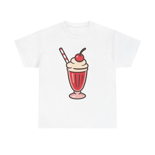 Cherry Soda Float Italian Design Art Retro Diner Milkshake with Whipped Cream and Cherry