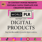 50 Content Power Prompts Editable Canva Template for Creativity Boost