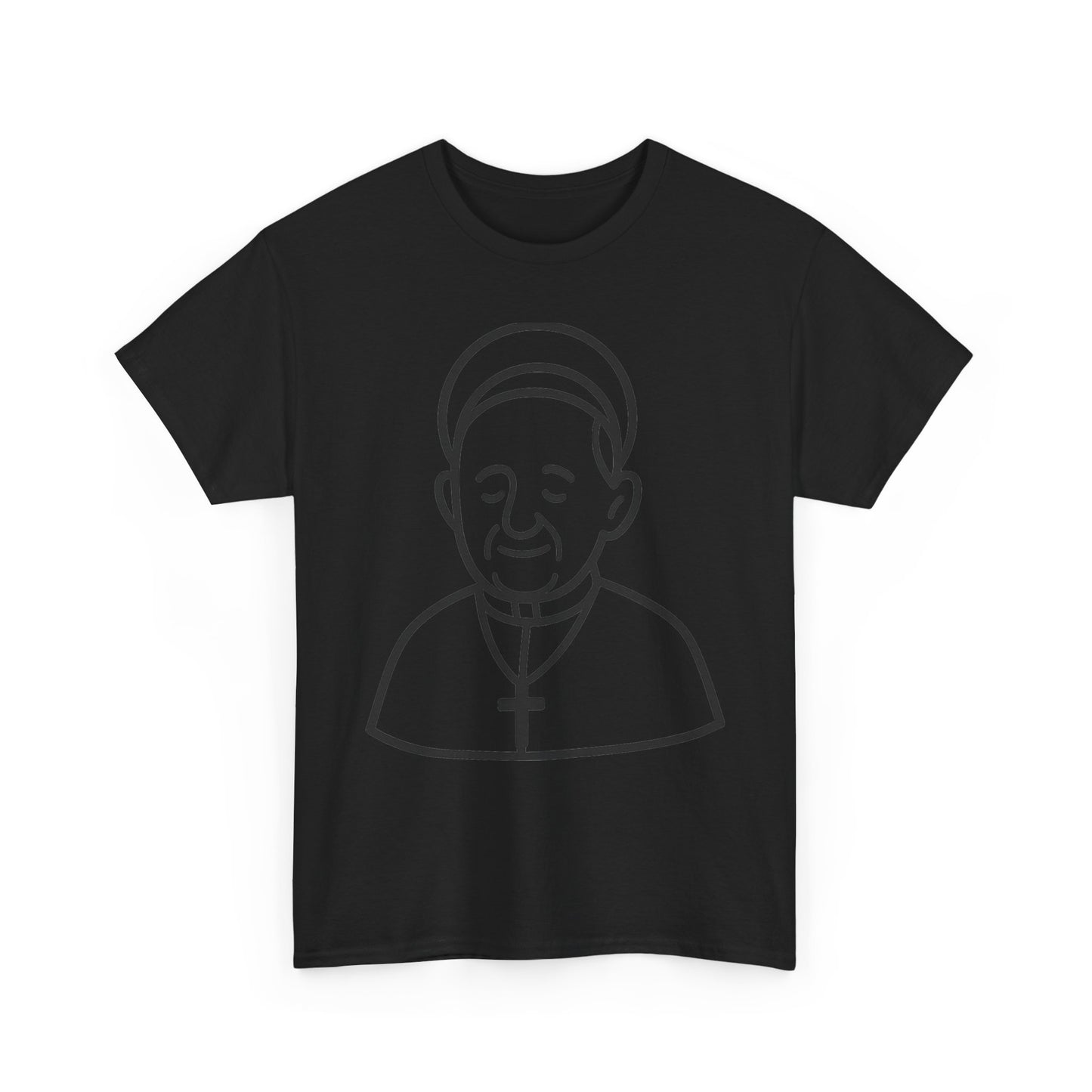 Simple Line Art Pope Francis with Halo | Transparent Minimal Outline