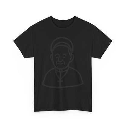 Simple Line Art Pope Francis with Halo | Transparent Minimal Outline