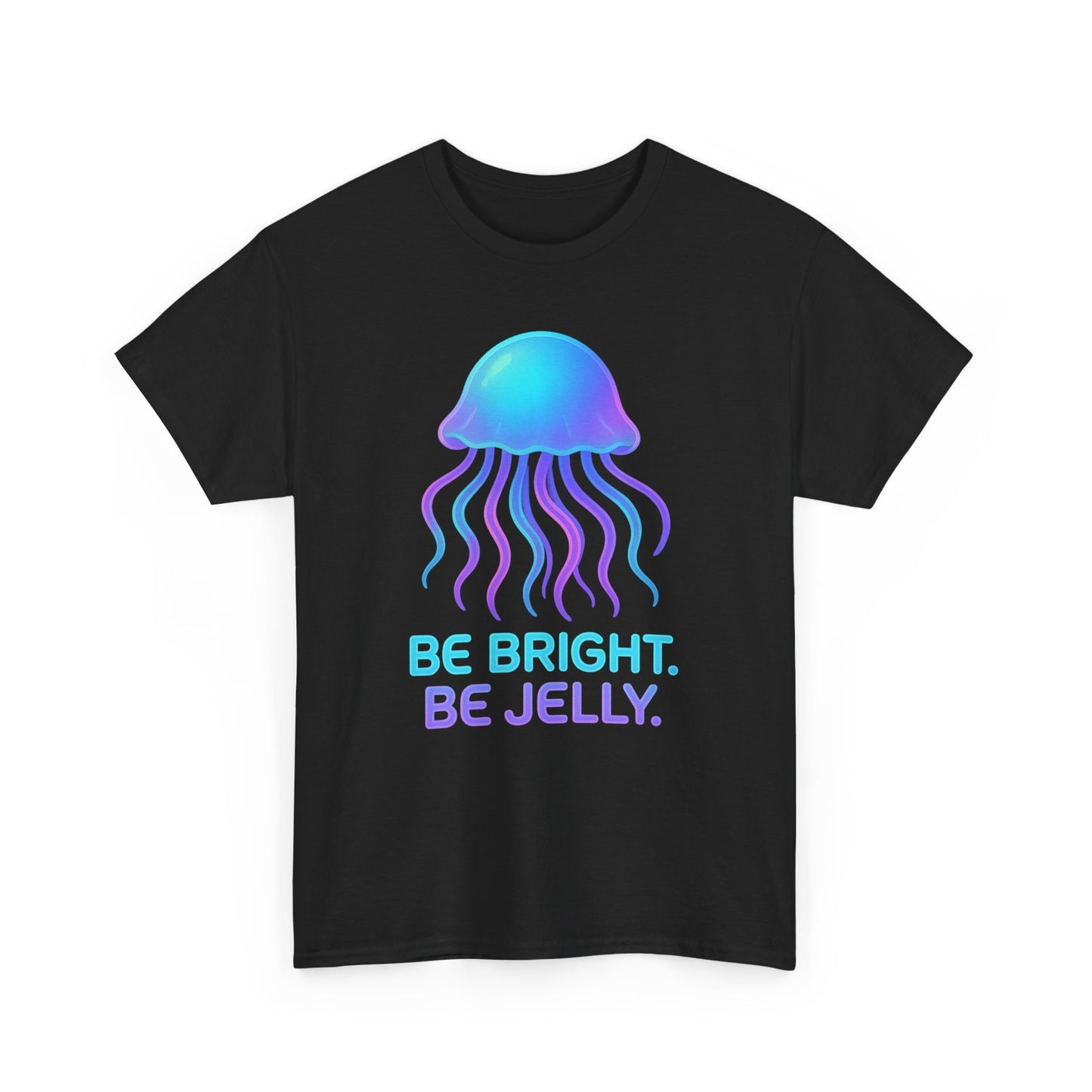 Be Bright Be Jelly  Neon Glow Jellyfish Aesthetic T-Shirt Art