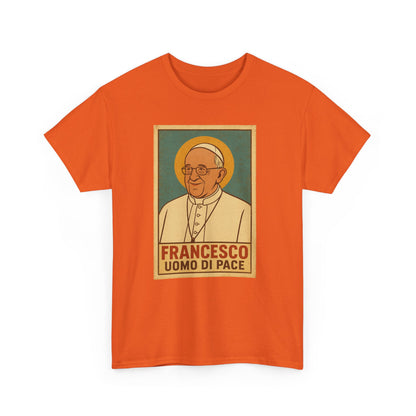 Francis Man of Peace | Retro Poster Illustration of Pope Francis