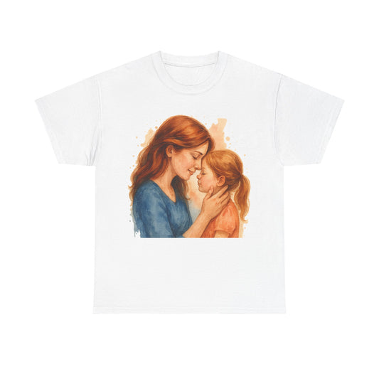 Watercolor Mother and Daughter Forehead Touch Emotional Mother's Day Print