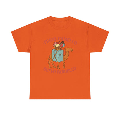 Camiseta con el divertido meme "Fridge Camel Burden" y el divertido meme "Cerebro italiano podrido"