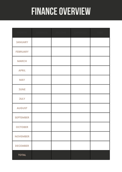 Financial Planner Editable Canva Template for Budget Management Success