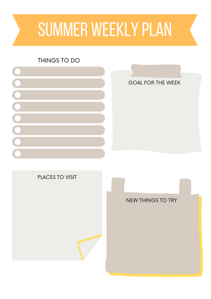 Canva Free Editable Kids Summer Planner Template