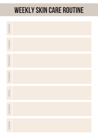 Skin Care Planner Editable Canva Template for Beauty Routines Tracking