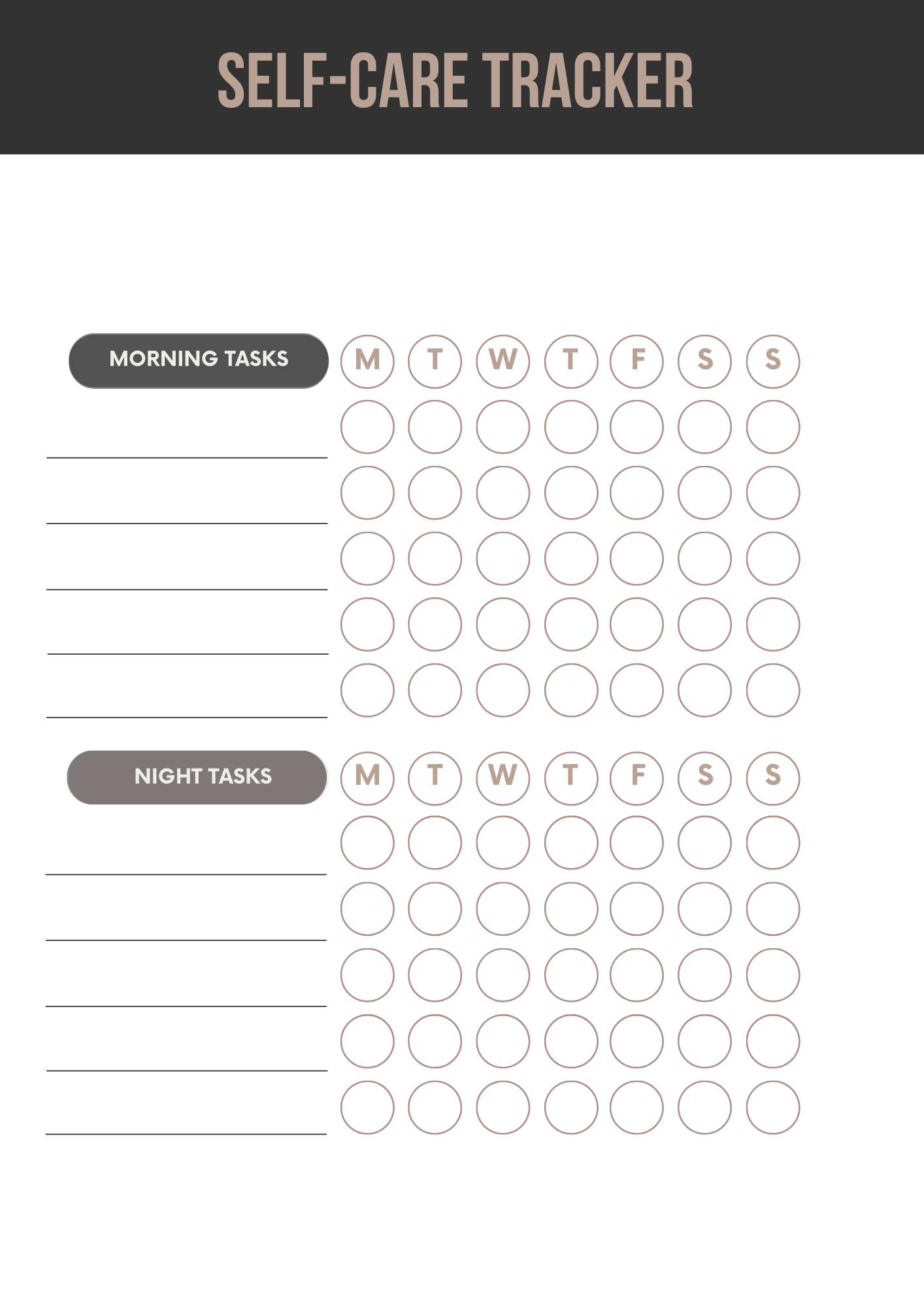 Wellness Planner Editable Canva Template for Self-Care Routine