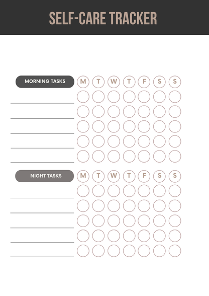 Wellness Planner Editable Canva Template for Self-Care Routine