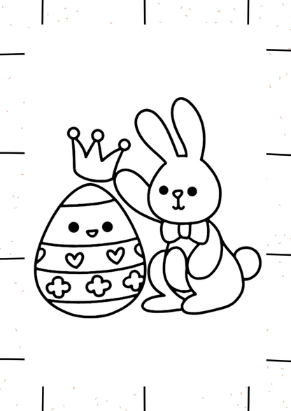 Easter Coloring Book Editable Canva Template for Kids Fun Activities
