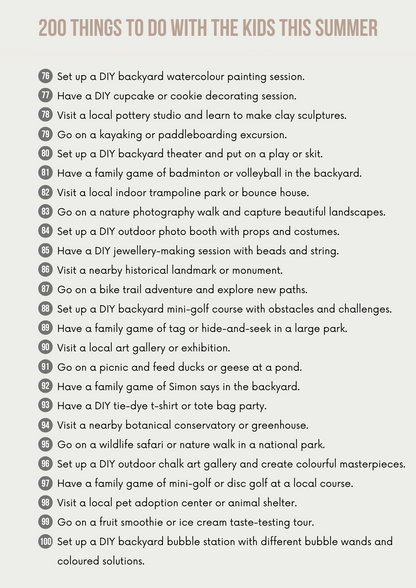 Things To Do With Kids This Summer