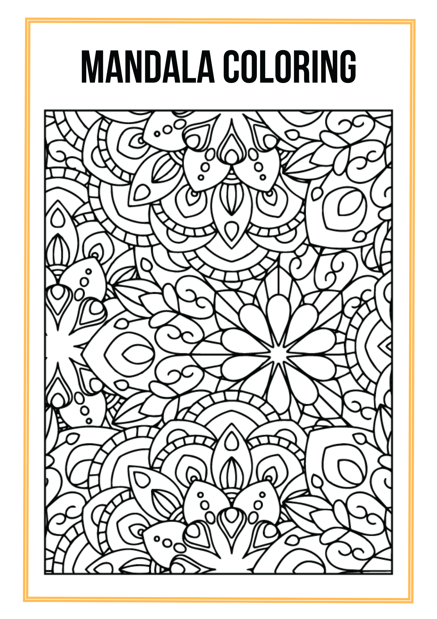Mandala Coloring Worksheet Set Editable Canva Template for Relaxation
