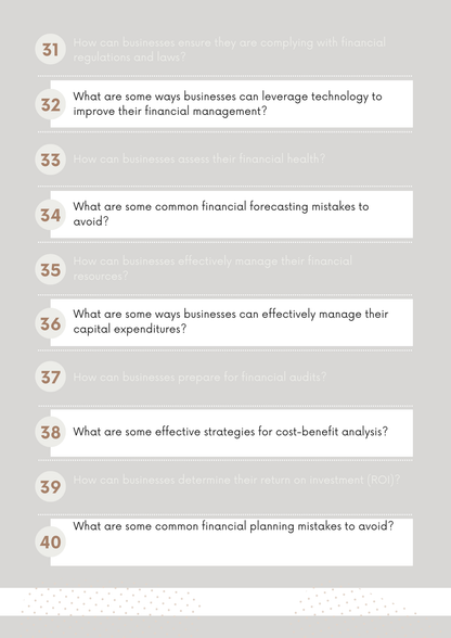 ChatGPT Power Prompts for Business Financial Planning Editable Canva Template