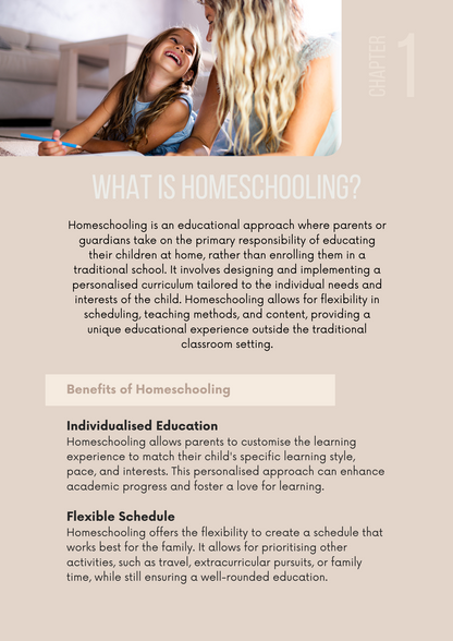 Homeschooling 101 E-Book Editable Canva Template for Parents Learning