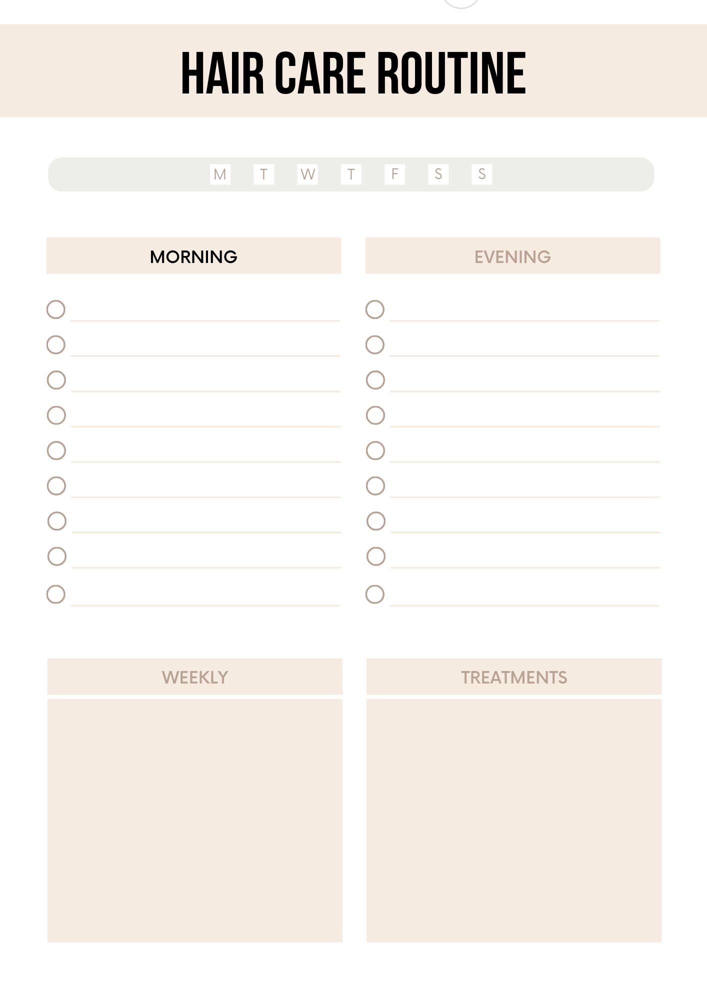 Canva Free Editable Hair Care Planner Template