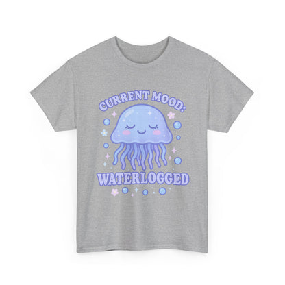 Current Mood Waterlogged Kawaii Jellyfish Pastel Bubble T-Shirt Design