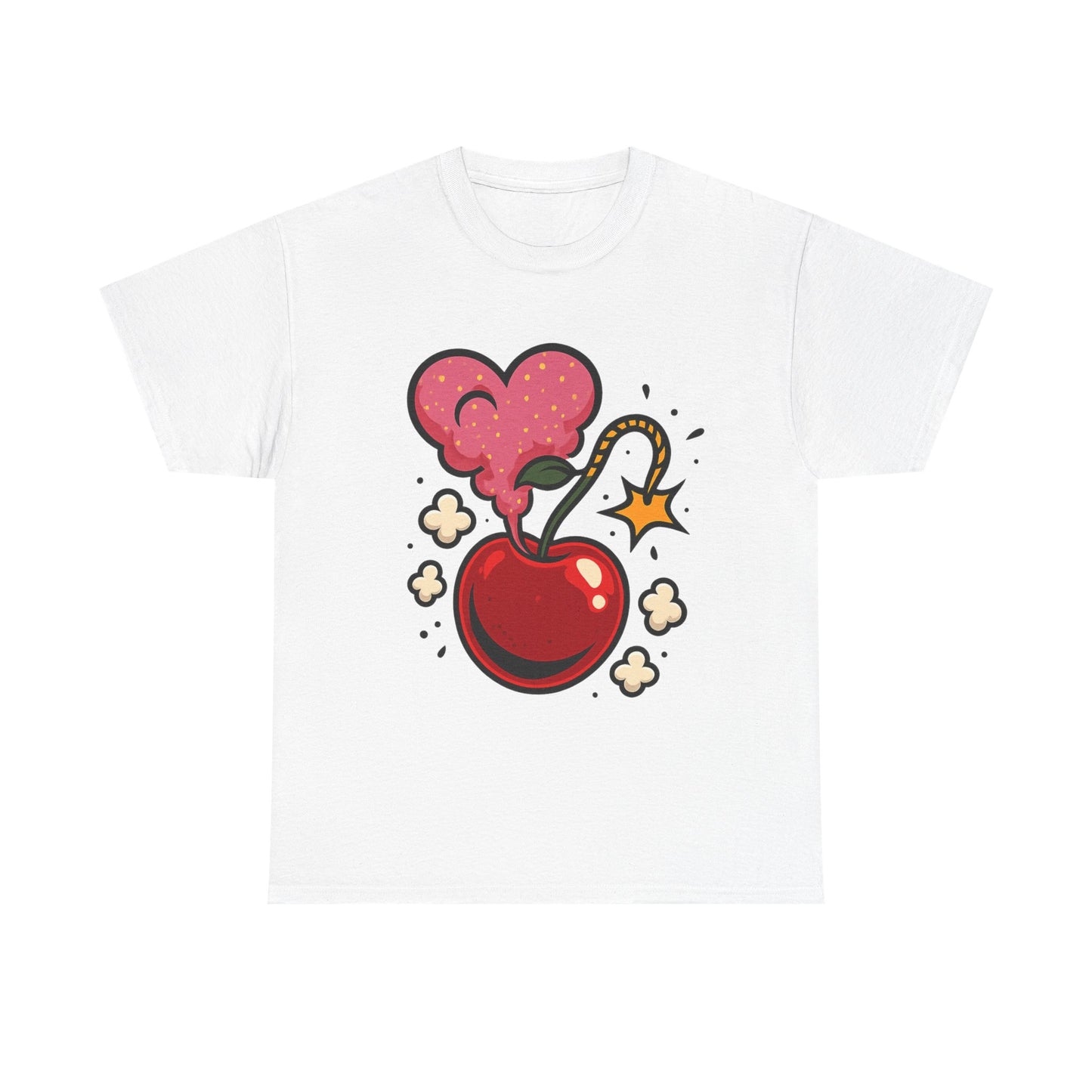 Cherry Bomb Heart Smoke Italian Design Art Pop Explosion Cute Glitter Cherry