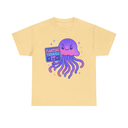 Floating Through It Kawaii Empowered Jellyfish Neon Sign Shirt Design