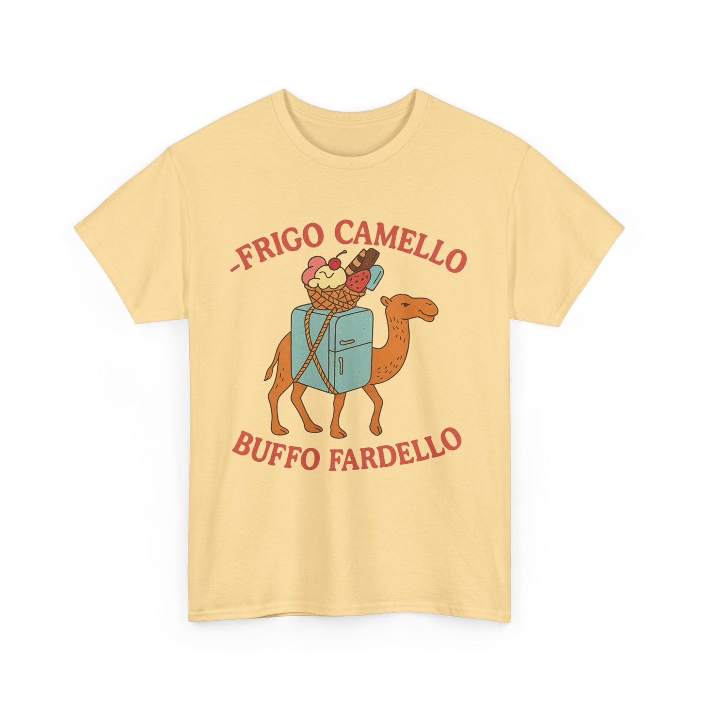 Camiseta con el divertido meme "Fridge Camel Burden" y el divertido meme "Cerebro italiano podrido"
