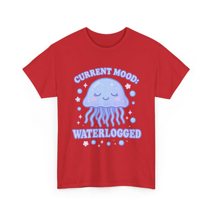 Current Mood Waterlogged Kawaii Jellyfish Pastel Bubble T-Shirt Design