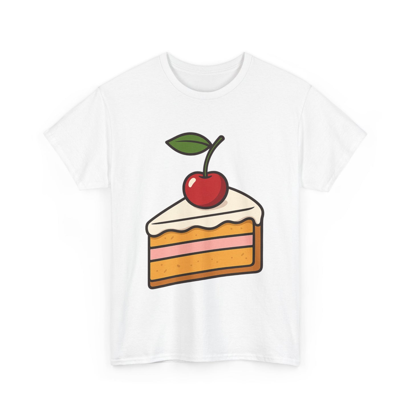 Cherry on Top Italian Design Art  Cute Cake Slice with Glossy Fruit