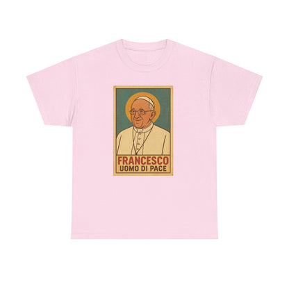 Francis Man of Peace | Retro Poster Illustration of Pope Francis