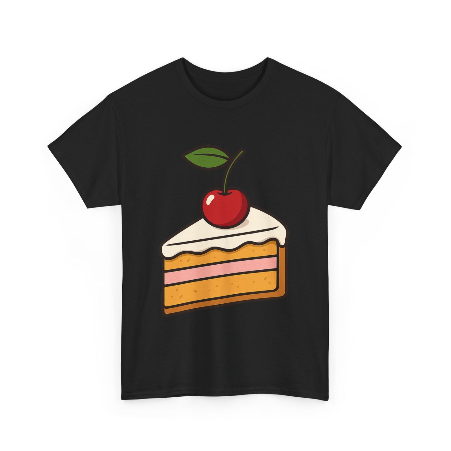 Cherry on Top Italian Design Art  Cute Cake Slice with Glossy Fruit