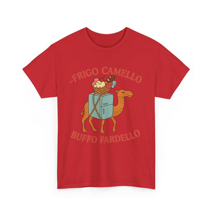 Camiseta con el divertido meme "Fridge Camel Burden" y el divertido meme "Cerebro italiano podrido"
