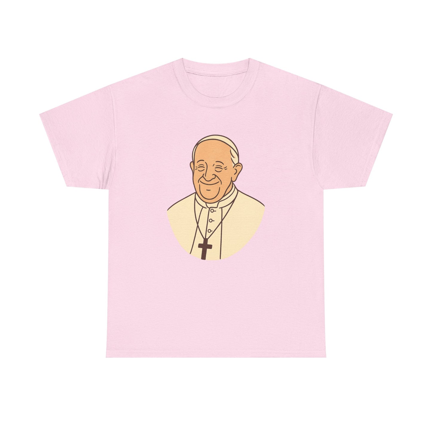 Kawaii Minimal Pope Francis Portrait | Soft Color Transparent Illustration