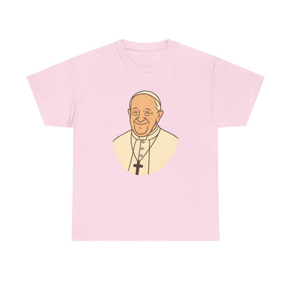 Kawaii Minimal Pope Francis Portrait | Soft Color Transparent Illustration
