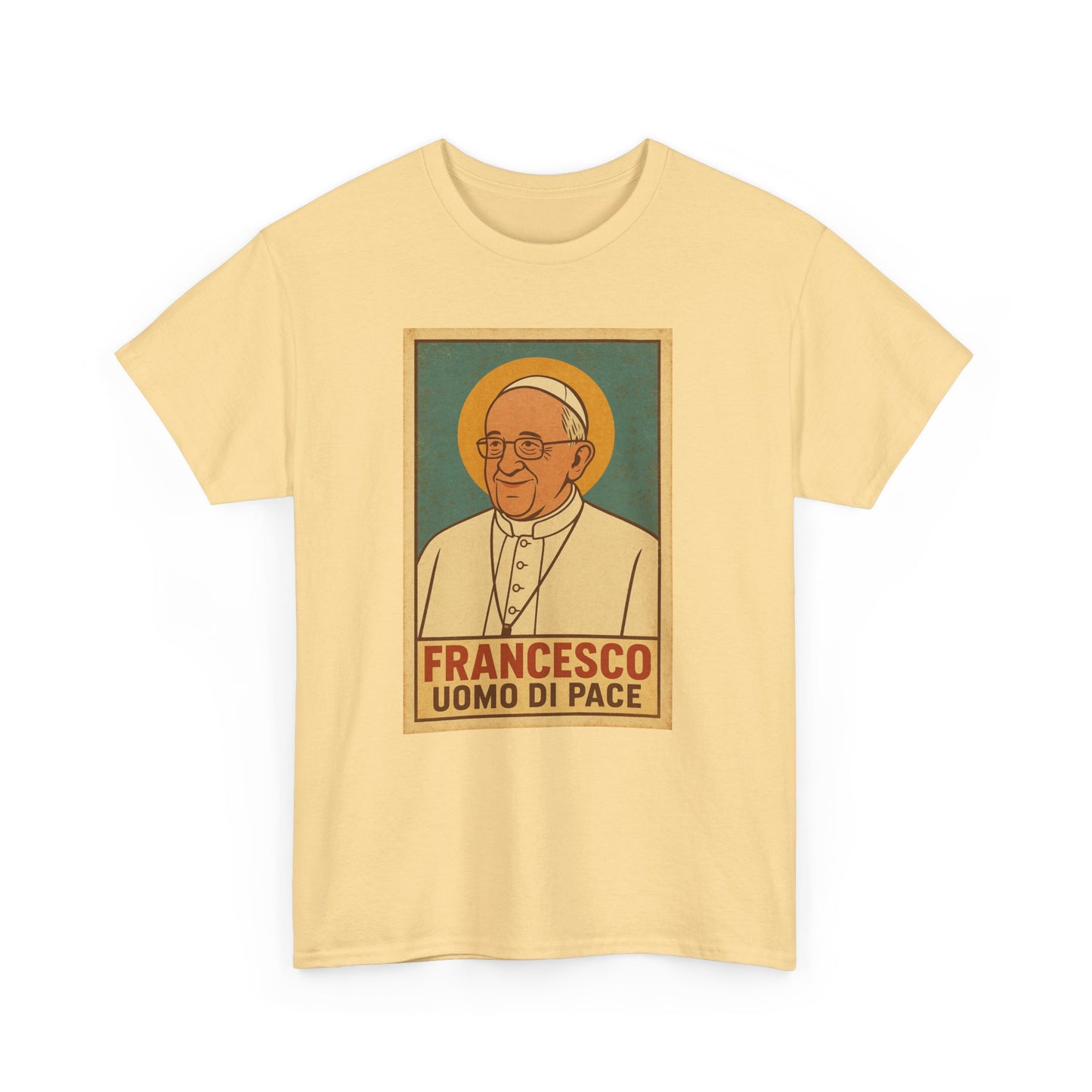 Francis Man of Peace | Retro Poster Illustration of Pope Francis