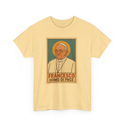Francis Man of Peace | Retro Poster Illustration of Pope Francis