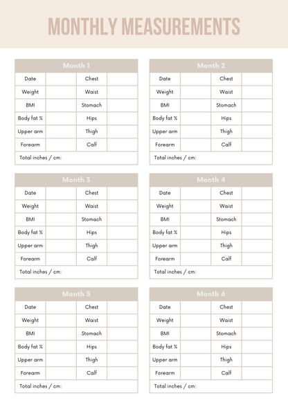 Weight Loss Journal Editable Canva Template for Fitness Tracking