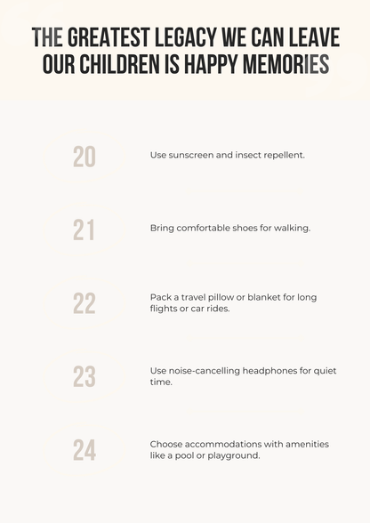 50 Tips for Stress-Free Family Vacation Editable Canva Template Travel Planner