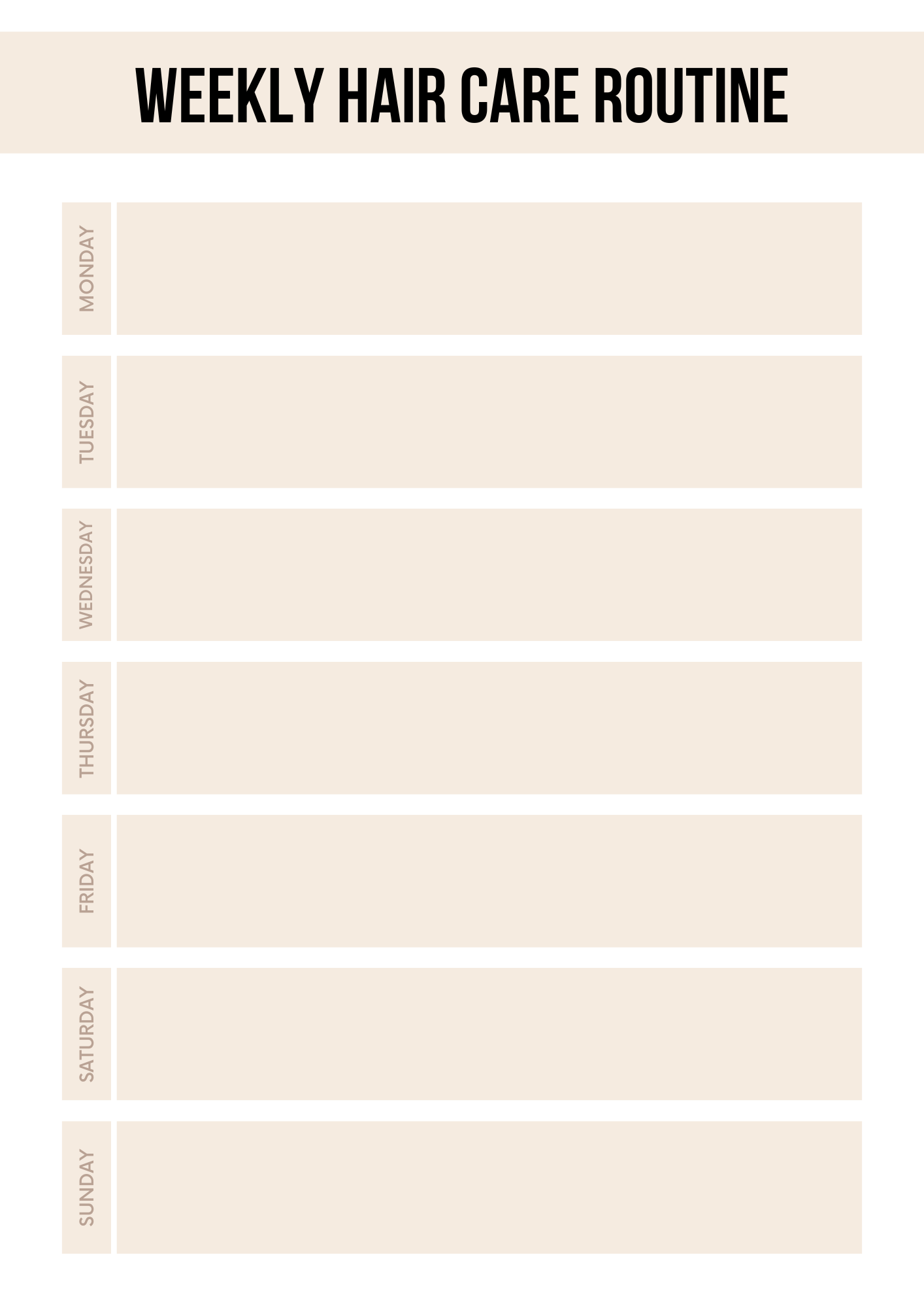 Canva Free Editable Hair Care Planner Template