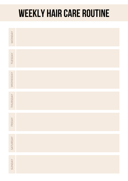 Canva Free Editable Hair Care Planner Template