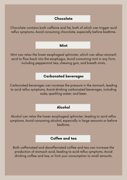 Acid Reflux Food Guide Printable Meal Plan & Nutrition Chart