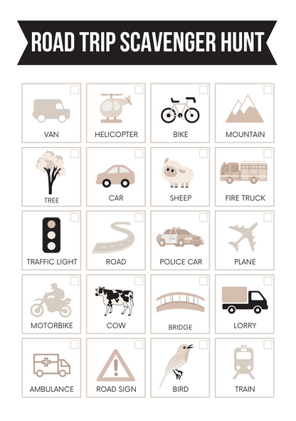 Kids Scavenger Hunt Bundle Editable Canva Template for Outdoor Fun
